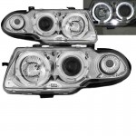 Μπροστινά Φανάρια Set Για Opel Astra F 91-94 Angel Eyes & Led Χρωμίου H1/H1 Manual Sonar
