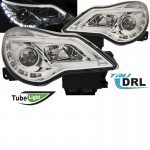 Μπροστινά Φανάρια Set Για Opel Corsa D 11-14 Tru Drl Tube Lights Χρωμίου H1/H1 Sonar