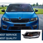 Μπροστινά Φανάρια Set Για Skoda Octavia mk3 2014-2017 Drl Μαύρα Carner