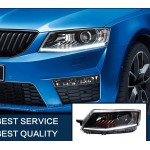 Μπροστινά Φανάρια Set Για Skoda Octavia mk3 2014-2017 Drl Μαύρα Carner