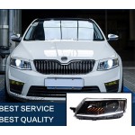 Μπροστινά Φανάρια Set Για Skoda Octavia mk3 2014-2017 Drl Μαύρα Carner