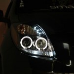 Μπροστινά Φανάρια Set Για Toyota Yaris 06-09 Angel Eyes & Led Μαύρα H1/H1 Sonar