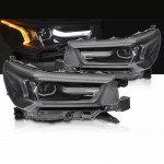 Μπροστινά Φανάρια Set Για Toyota Hilux 20+ True Drl Black Electrical True Drl Black