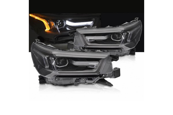 Μπροστινά Φανάρια Set Για Toyota Hilux 20+ True Drl Black Electrical True Drl Black