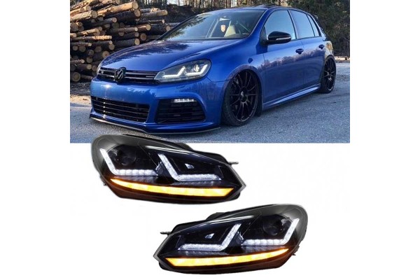 Μπροστινά Φανάρια Set Για Vw Golf Vi (6) 08-12 Drl Xenarc® Halogen Version Black LEDHL102-BK Osram LEDriving®