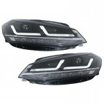 Μπροστινά Φανάρια Set Για Vw Golf Vii (7.5) 17-19 Drl Full Led Halogen Version Black LEDHL10-BK Osram Ledriving