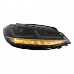 Μπροστινά Φανάρια Set Για Vw Golf Vii (7.5) 17-19 Drl Full Led Halogen Version Black LEDHL10-BK Osram Ledriving