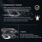 Μπροστινά Φανάρια Set Για Vw Golf Vιi (7) 12-17 Mk8 Golf Look Dynamic Start Drl & Φλας Μαύρα Full Led Με Μοτέρ Vland