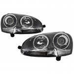 Μπροστινά Φανάρια Set Για Vw Golf V (5) 03-08 Bi-Xenon Projectors Gti / R32 Look Χρώμιο H7/H7 Με Μοτέρ & E-Mark Carner