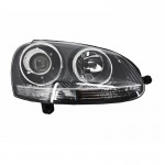 Μπροστινά Φανάρια Set Για Vw Golf V (5) 03-08 Bi-Xenon Projectors Gti / R32 Look Χρώμιο H7/H7 Με Μοτέρ & E-Mark Carner