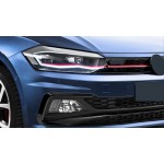 Μπροστινά Φανάρια Set Για Vw Polo Aw 17+ Drl Led Tube Gti Look Μαύρα Με Κόκκινη Γραμμή Upgrade Full Led With Motor Carner