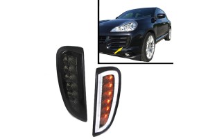 Μπροστινά Φλας Για Porsche Cayenne 06-10 Smoke Led Με Drl 2 Τεμάχια