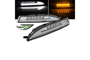 Μπροστινά Φλας Για Vw Scirroco 08-14 Led Tube & Drl Χρώμιο 2 Τεμάχια Reliable Auto Parts