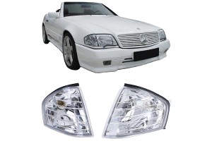 Μπροστινά Φλας Για Mercedes-Benz Sl R129 89-01 Χρώμιο 2 Τεμάχια Eagle Eyes