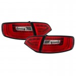 Πισινά Φανάρια Set Για Audi A4 B8 08-11 Avant Led Bar Κόκκινο/Crystal Litec