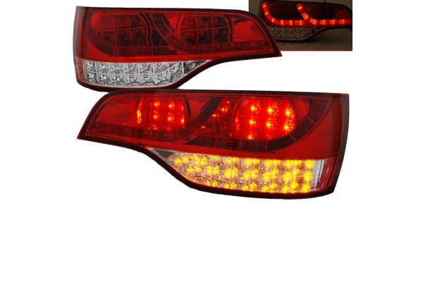 Πισινά Φανάρια Set Για Audi Q7 4L 05-09 Led Κόκκινο/Crystal Sonar