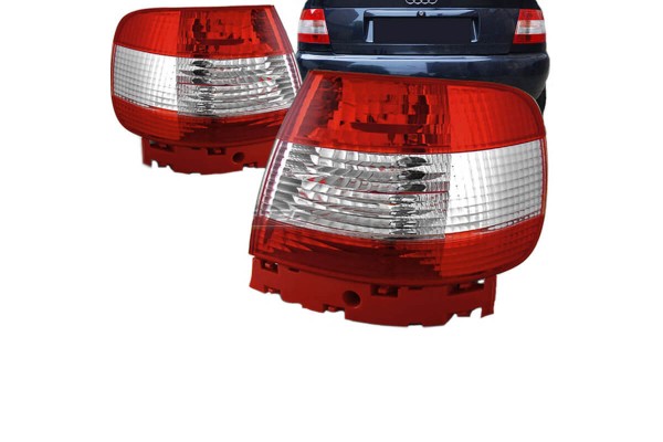 Πισινά Φανάρια Set Για Audi A4 B5 94-00 Κόκκινο/Crystal Depo