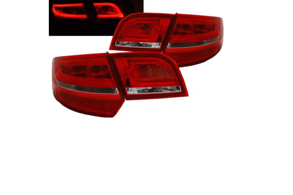 Πισινά Φανάρια Set Για Audi A3 8P 03-08 Sportsback Led Bar Κόκκινο/Άσπρο Depo