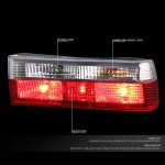Πισινά Φανάρια Set Για Bmw 3 E30 83-87 Κόκκινο/Crystal Reliable Auto Parts