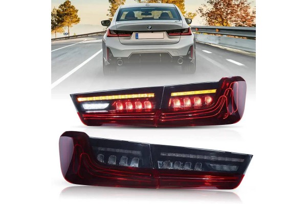 Πισινά Φανάρια Set Για Bmw 3 G20 18-22 Sedanlaser Look Red/Crystal Vland