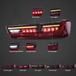 Πισινά Φανάρια Set Για Bmw 3 G20 18-22 Sedanlaser Look Red/Crystal Vland