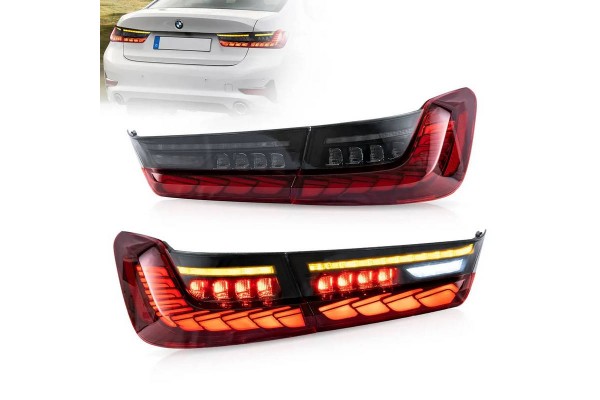 Πισινά Φανάρια Set Για Bmw 3 G20 G28 M3 G80 18-22 Sedan Dynamic Signal Red/Smokel Vland