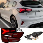 Πισινά Φανάρια Set Για Ford Focus 18-21 Hatchback 3D/5D LedΚόκκινο/Smoke