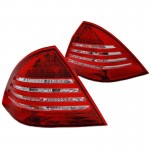 Πισινά Φανάρια Set Για Mercedes-Benz C-Class W203 00-04 Led Κόκκινο/Crystal Eagle Eyes