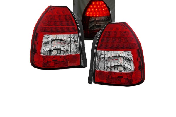 Πισινά Φανάρια Set Για Honda Civic 96-01 3D Led Κόκκινο/Crystal Sonar