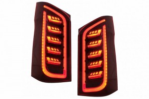 Πισινά Φανάρια Set Για Mercedes-Benz Vito W447 14+ Maybach Look Full Led Bar & Led Signal Dynamic Κόκκινο/Crystal Carner