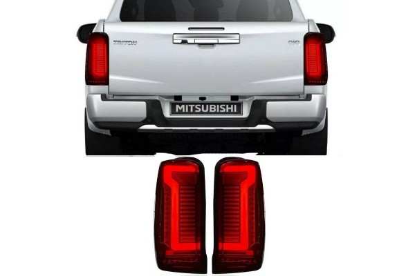 Πισινά Φανάρια Set Για MitsubishiL200 2019+ Led Bar Red Smoke