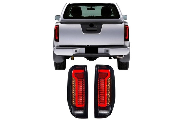 Πισινά Φανάρια Set Για Nissan Navara D40 2005-2015 Full Led Bar / Dynamic Φλας Black