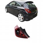 Φανάρι Πισινό Αριστερό Για Opel Corsa D 3D 06-14 Opc Look Κόκκινο/Φιμέ Tyc