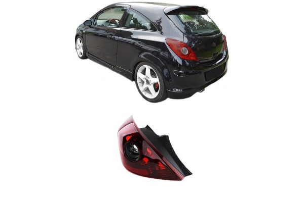 Φανάρι Πισινό Αριστερό Για Opel Corsa D 3D 06-14 Opc Look Κόκκινο/Φιμέ Tyc