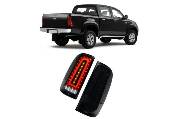 Πισινά Φανάρια Set Για Toyota Hilux Vigo 2005-2015 Led Black