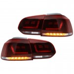 Πισινά Φανάρια Set Για Vw Golf Vi (6) 08-12 LEDriving® Dynamic Full Led Bar Κόκκινο/Crystal Osram