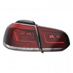 Πισινά Φανάρια Set Για Vw Golf Vi (6) 08-12 LEDriving® Dynamic Full Led Bar Κόκκινο/Crystal Osram