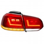 Πισινά Φανάρια Set Για Vw Golf Vi (6) 08-12 LEDriving® Dynamic Full Led Bar Κόκκινο/Crystal Osram