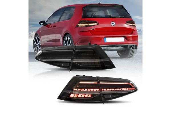 Πισινά Φανάρια Set Για Vw Golf Vii 7 & 7.5 11-19 Led Bar Dynamic Facelift 7.5 GTI/R Look Φιμέ Vland