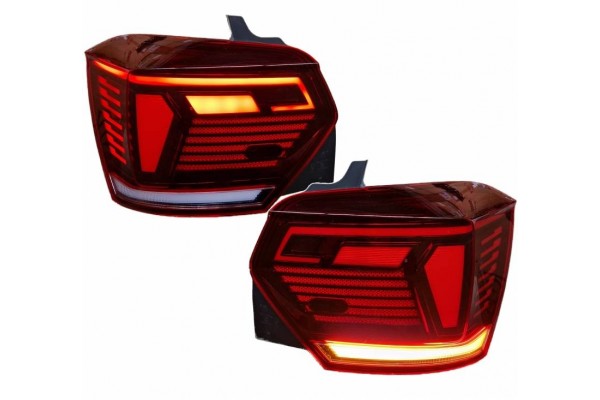 Πισινά Φανάρια Set Για Vw Polo Aw 2018+ Led R-Line Look Red/Crystal