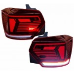 Πισινά Φανάρια Set Για Vw Polo Aw 2018+ Led R-Line Look Red/Crystal