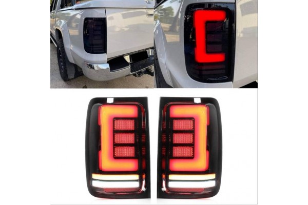 Πισινά Φανάρια Set Για Vw Amarok 10-21 Full Led Bar Dynamic Φλας Μαύρο / Φιμέ Carner