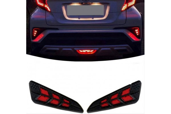 Πισινά Φανάρια Ομίχλης Για Toyota C-HR 2016-2019 Full Led Bar / Dynamic Black 2 Τεμάχια