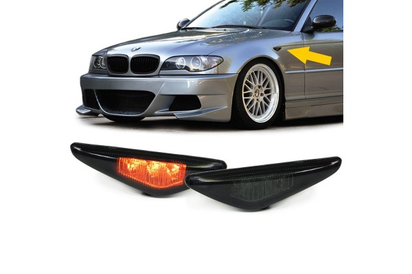 Πλαϊνά Φλας Φτερού Για Bmw 3 E46 Coupe/Cabrio 03-06 Led Smoke 2 Τεμάχια