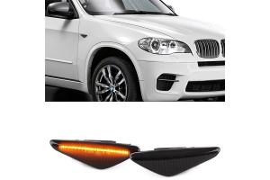 Πλαϊνά Φλας Φτερού Για Bmw X5 E70 07-12 / X6 E71 08-14 / X3 F25 10-14 Led Dynamic Smoke 2 Τεμάχια