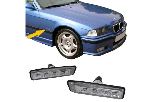 Πλαϊνά Φλας Φτερού Για Bmw 3 E36 96-99 / X5 E53 99-03 Led Smoke 2 Τεμάχια