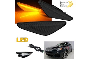 Πλαϊνά Φλας Φτερού Για Bmw X3 F25 Lcι 14-17 / X4 F26 Led Dynamic Smoke 2 Τεμάχια