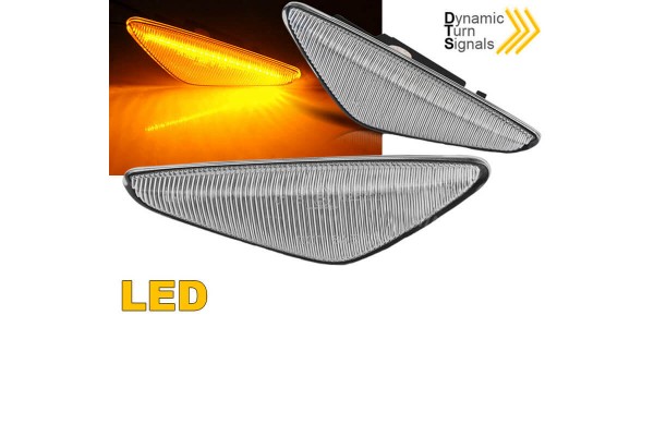 Πλαϊνά Φλας Φτερού Για Bmw X5 E70 07-12 / X6 E71 08-14 / X3 F25 10-14 Led Dynamic Άσπρα 2 Τεμάχια