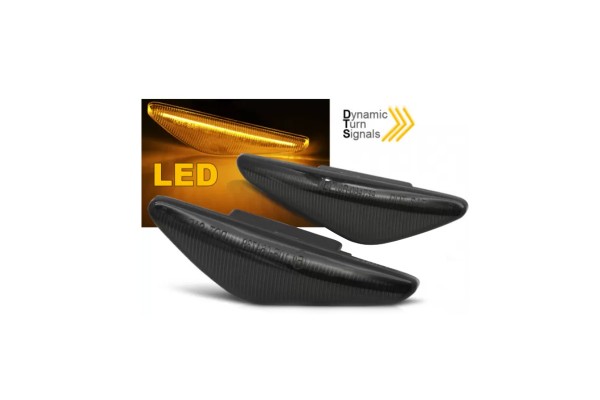 Πλαϊνά Φλας Φτερού Για Bmw 3 E46 Coupe 03-06 Dynamic Led Smoke 2 Τεμάχια