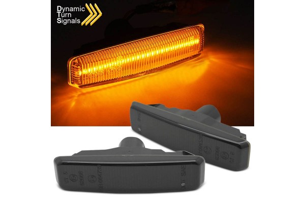 Πλαϊνά Φλας Φτερού Για Bmw 5 E39 Sedan 95-03 Dynamic Led Smoke 2 Τεμάχια